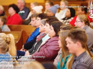 Crowd listening to Barend Liebenberg giving his after death testimony that happened in 1992 - Porterville, South Africa